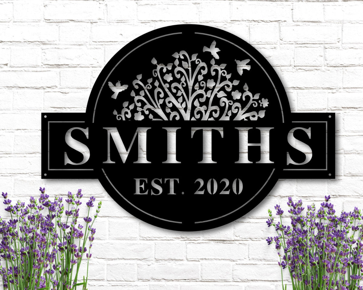 Personalized Tree Of Life Metal Sign Last Name Tree Sign Family Name Sign Tree Of Life Sign Family Est Sign Sign For Front Porch Home
