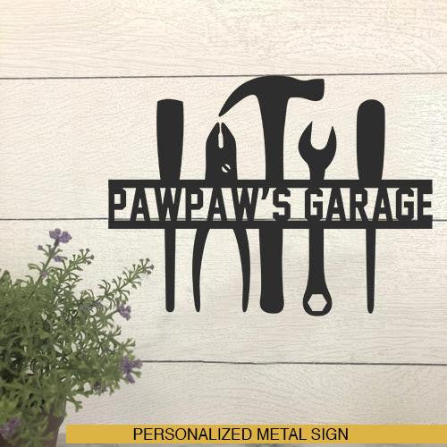 Family Tool Box Customized Name Cut Metal Sign
