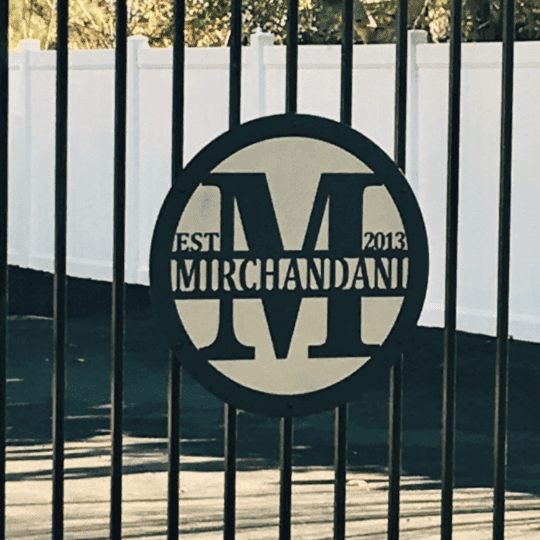 Personalized Family Gate Sign Cut Metal Sign Metal House Sign