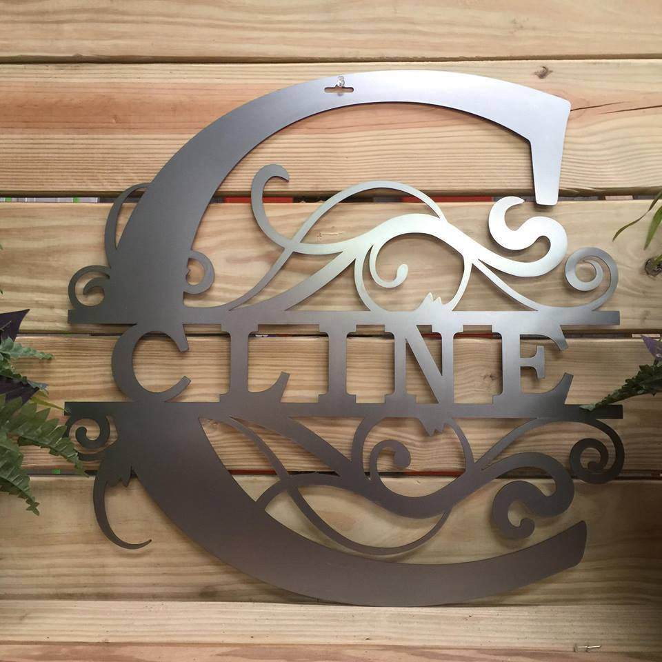 Swirl Family Established Sign Cut Metal Sign Metal House Sign