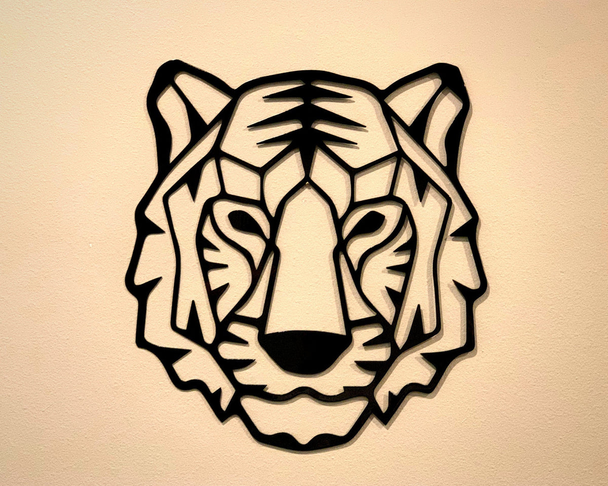 Geometric Tiger Metal Decor Kids Room Decor Door Hanger Tiger Fans Kids Room Geometric Animal Art