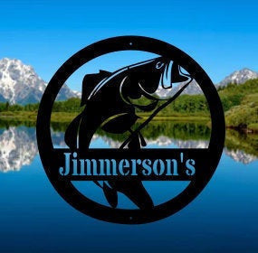 Custom Bass Family Lake Sign Decor Metal Lake House Decor Gifts