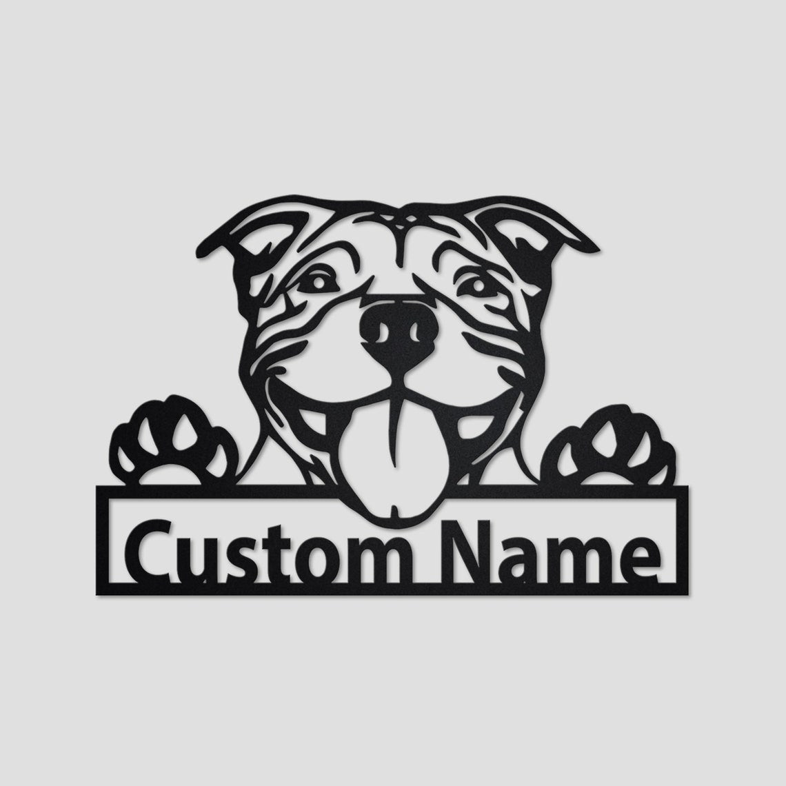 Personalized Custom American Pit Bull Metal Sign for Dog Lover Custom Name