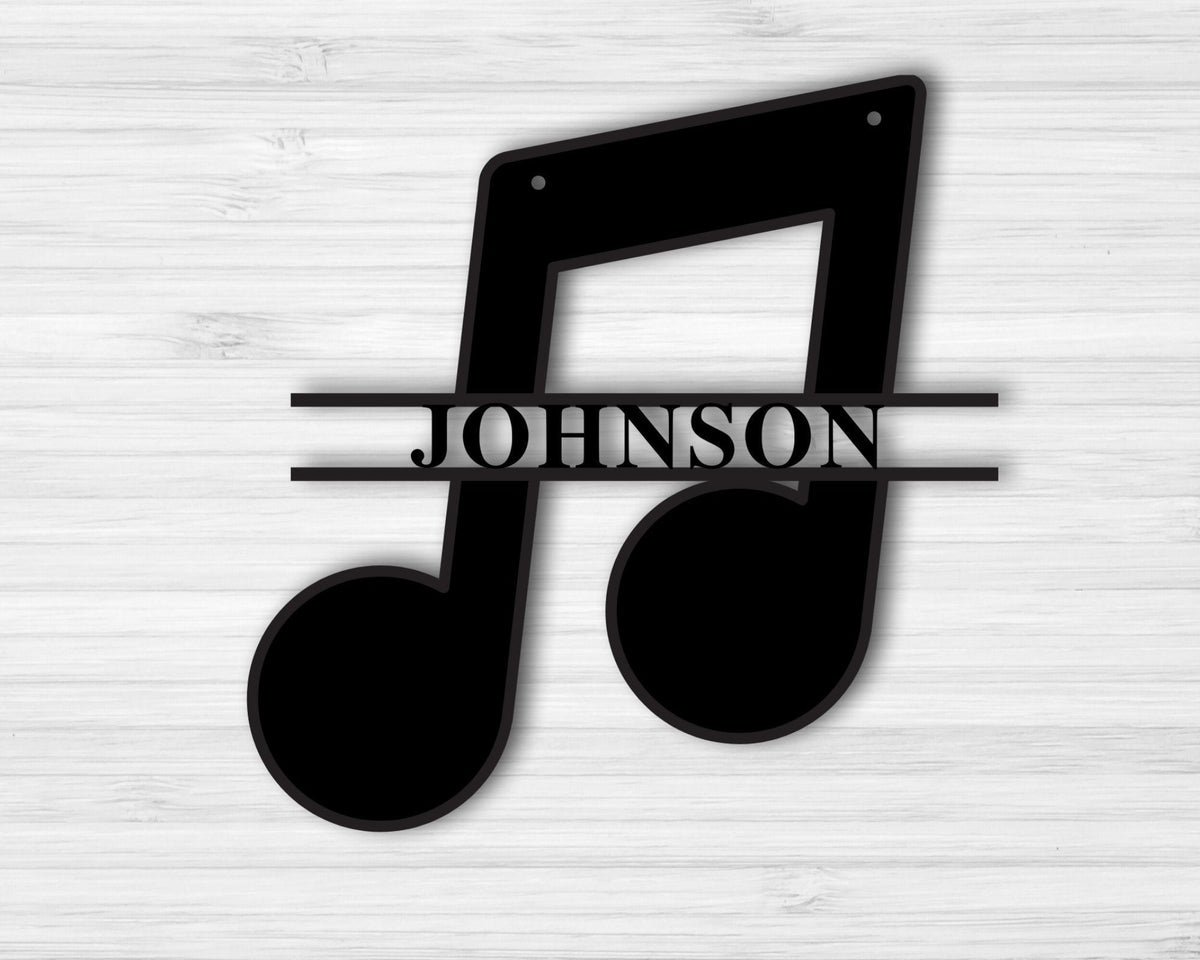 Personalized Music Family Name Sign Metal Music Sign Music Note Custom Music Sign.