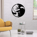 Cat Lovers Ying Yang Cut Metal Sign
