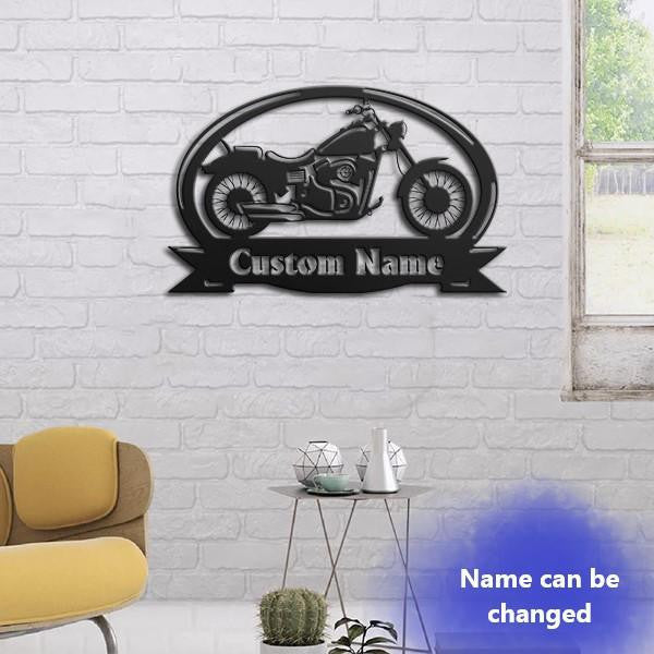 Motobike Lovers Customized Name Cut Metal Sign