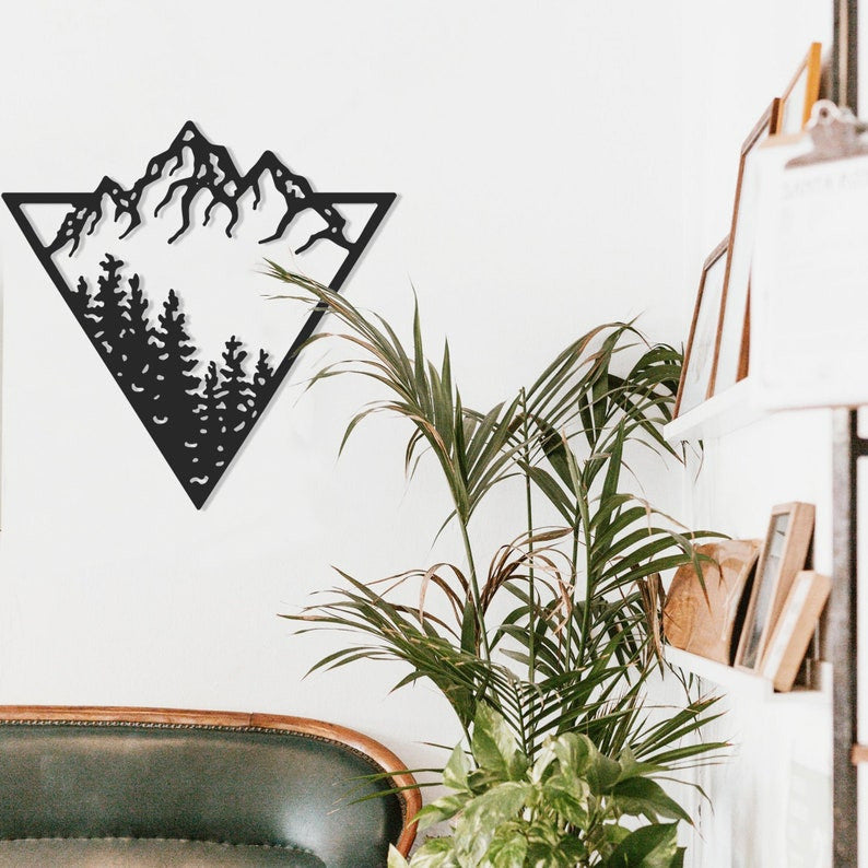 Metal Mountain Art Mountain Wall Decor Wall Hangings Mountain Decoration
