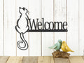 Cat Welcome Sign Cat Lover Gift Outdoor Welcome Plaque