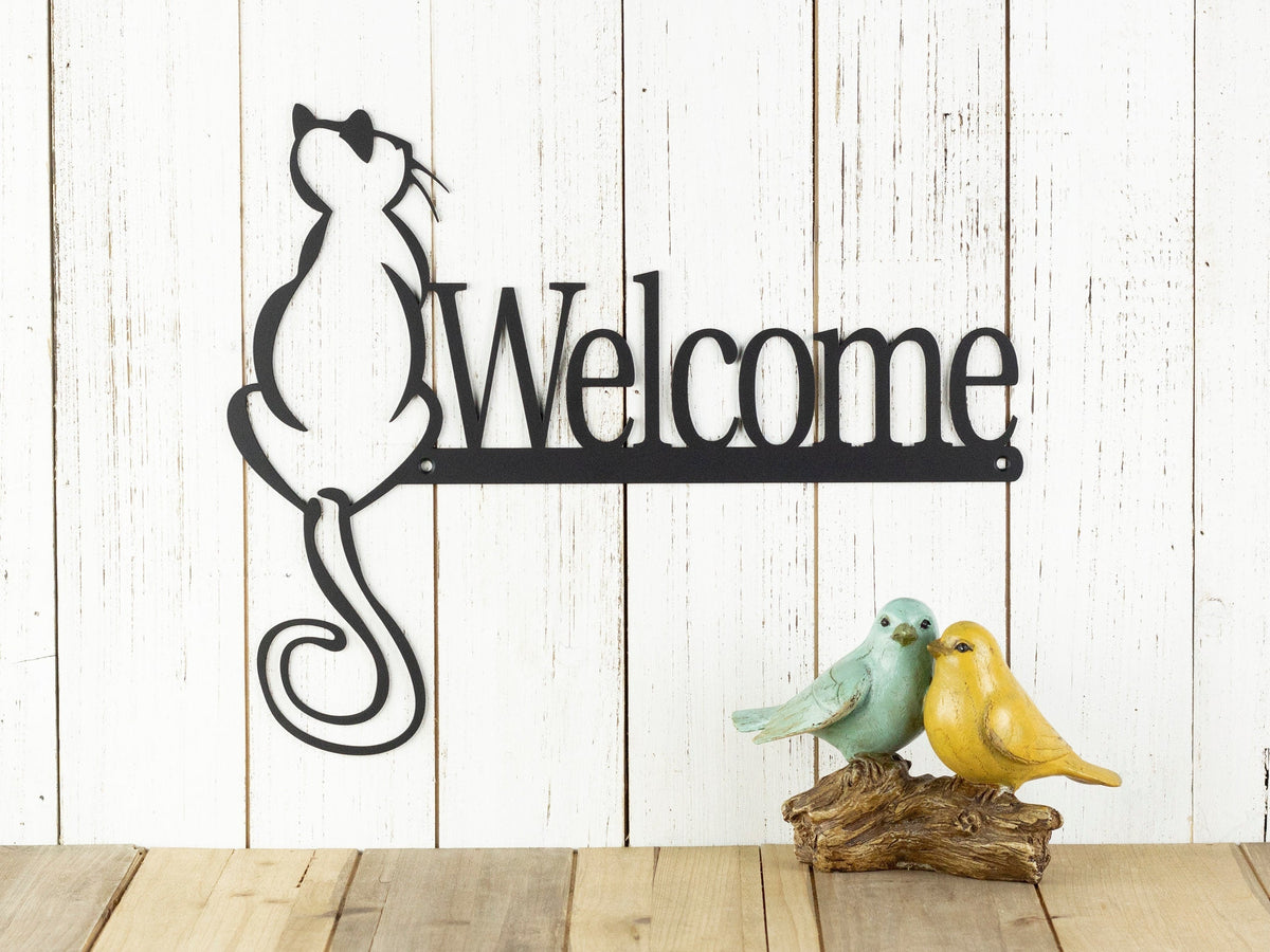 Cat Welcome Sign Cat Lover Gift Outdoor Welcome Plaque