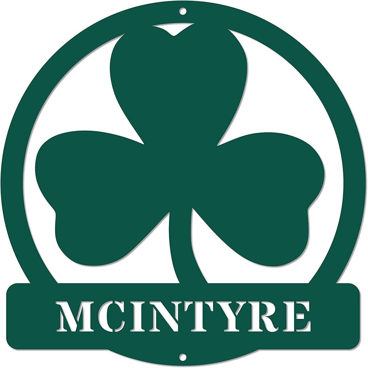 Custom Shamrock Metal Name Sign Personalized 3 Leaf Clover Metal Wall Sign Luck of the Irish with Family Last Name