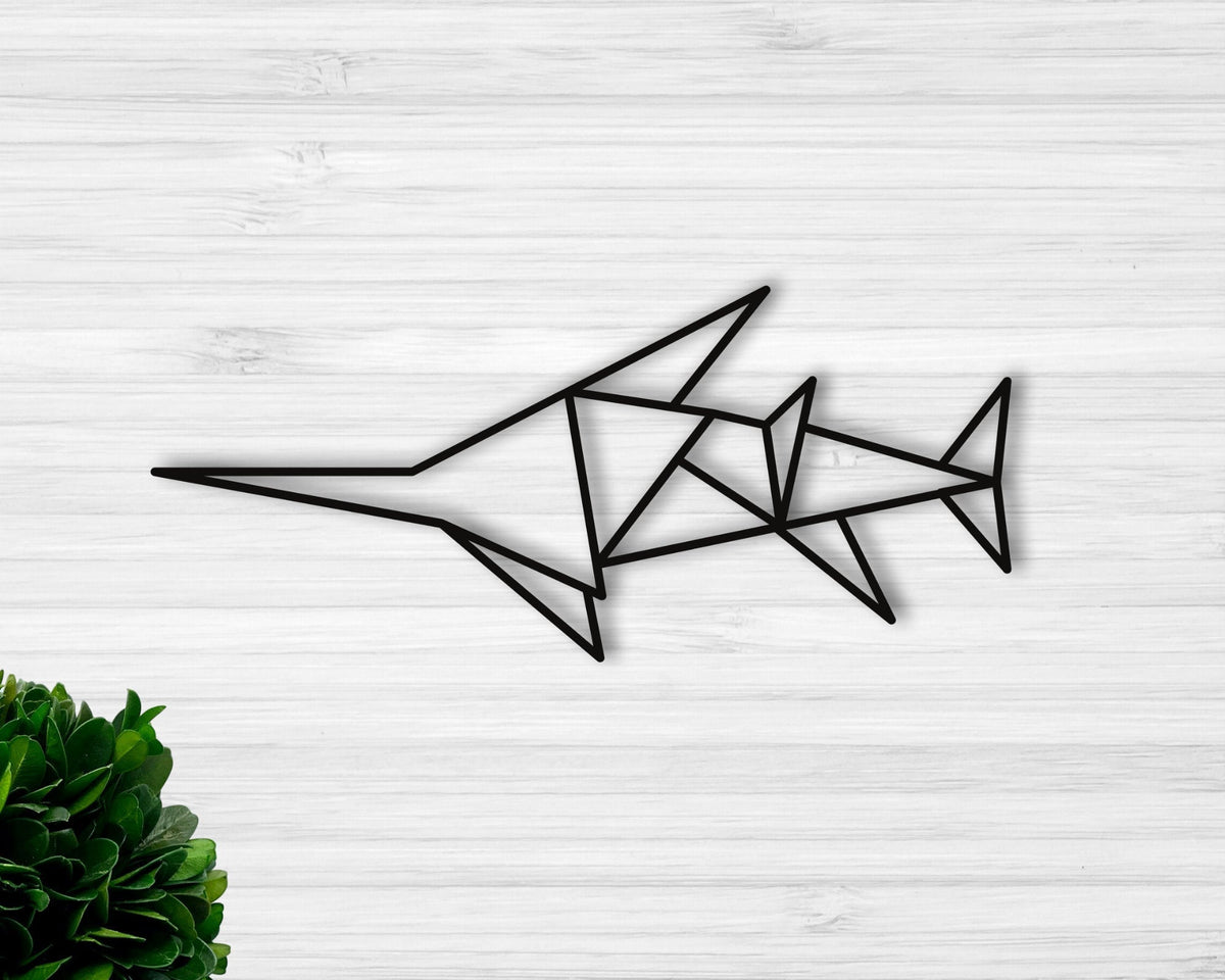 Geometric Marlin Marlin Beach Decor Swordfish