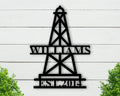 Oil Rig Personalized Door Hanger oil Rig Metal Art Gift For Oil Rig Worker Rustic rustic Cabin Sign oil Field Sign