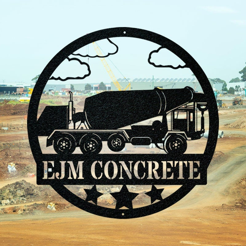 Construction Collection: Concrete Mixer Customized Sign