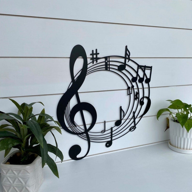Music Notes Music Riff Decor Gift For Musician Musical Notes Sign