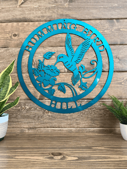 Personalized Metal Hummingbird Sign Cut Metal Sign Metal House Sign