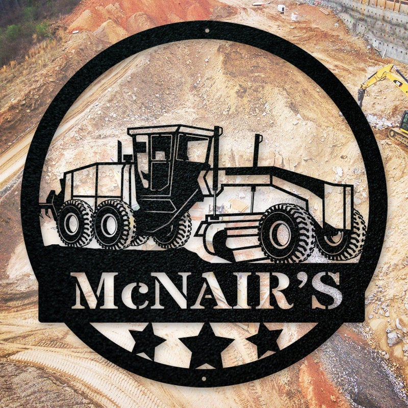 Construction Collection: Road Grader Metal Sign