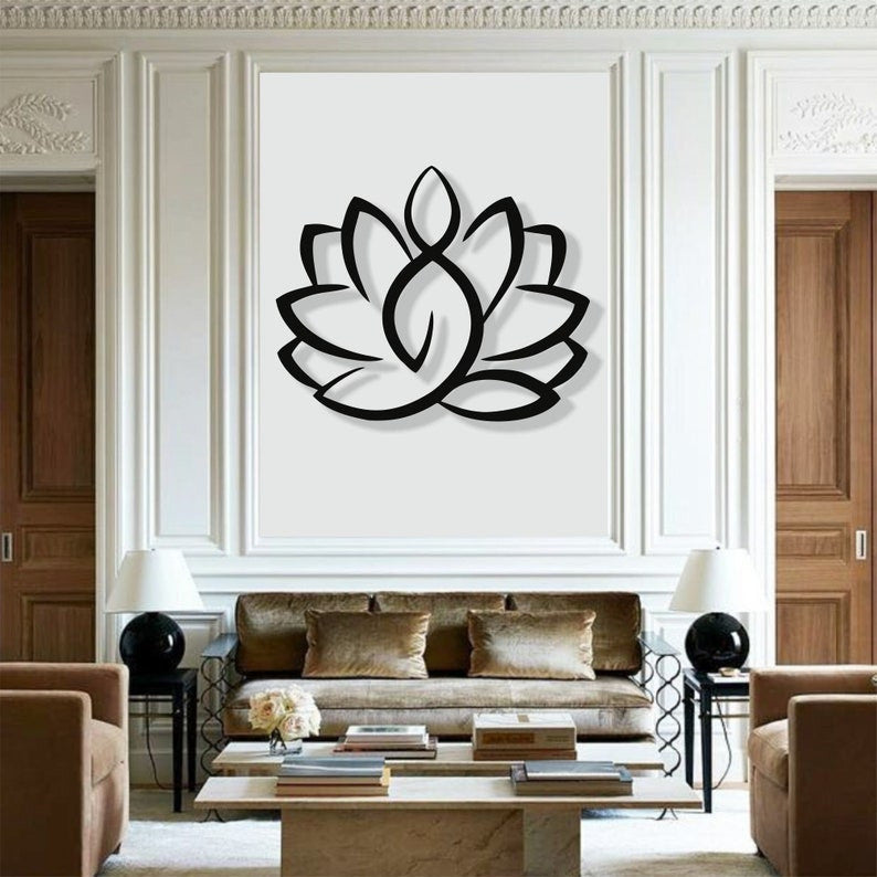 Lotus Wall Art Metal Wall Decor Metal Wall Hangings ation Lotus Flower Sign Yoga Wall Art Yoga Studio Decor