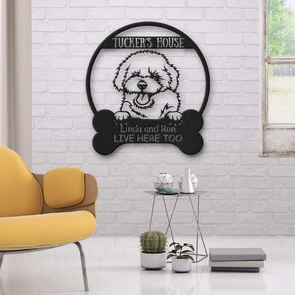 Bischon Frise Dog Lovers Funny Personalized Metal House Sign Cut Metal Sign