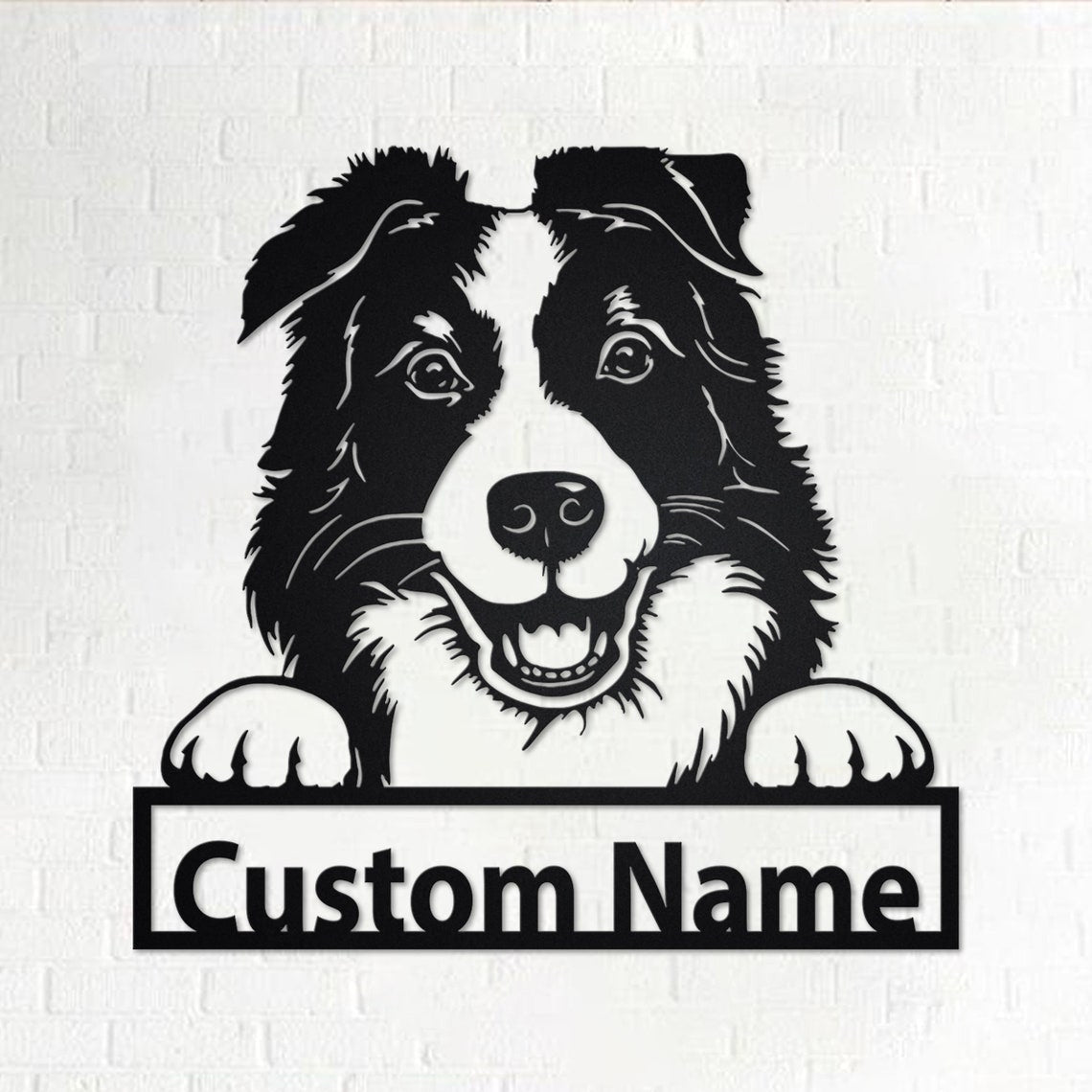 Personalized Custom Border Collie Metal Sign for Dog Lover Custom Name