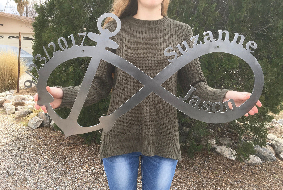 Personalized Infinity Anchor Nautical Decor Personalized Anchor Sign