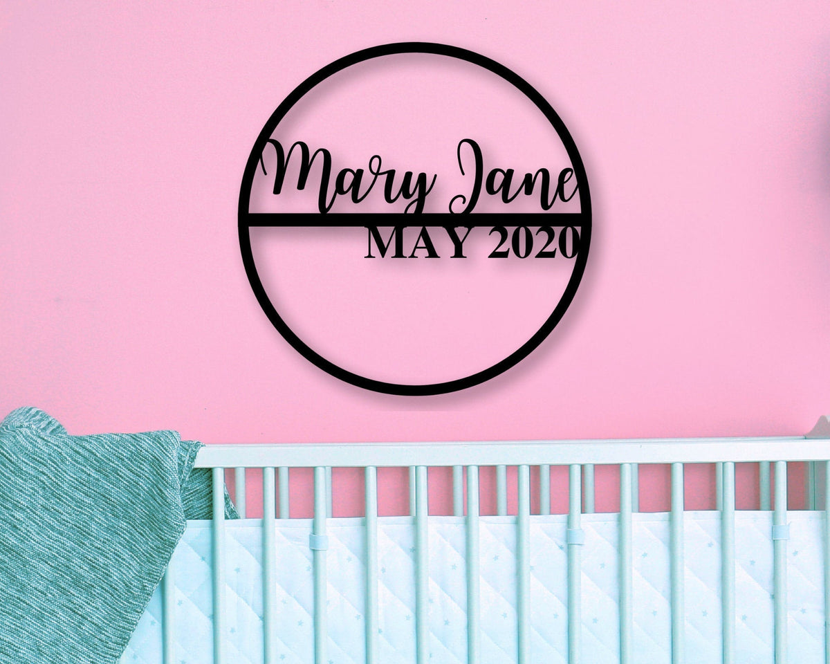 Personalized Baby Name Sign Nursery Decor Nursery Name Sign Baby Name Sign Metal Sign Nursery Last Name Sign Baby Gift