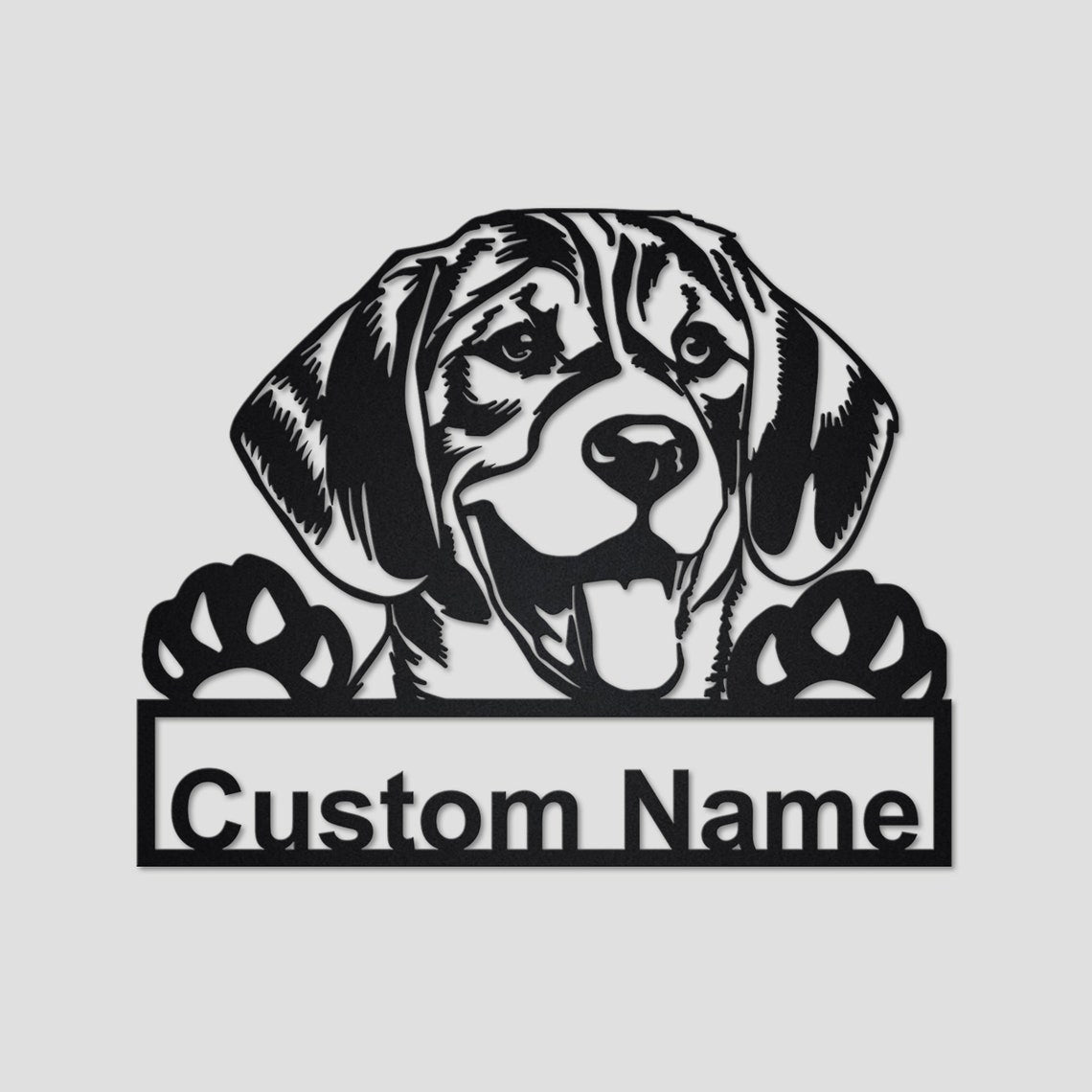 Personalized Custom Beagle Dog Metal Sign for Dog Lover Custom Name