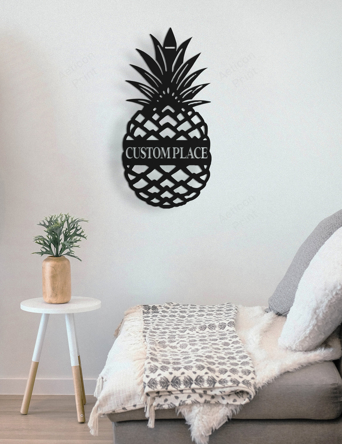 Hello Pineapple Front Door Sign Cut Metal Sign Metal House Sign