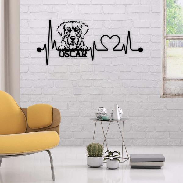 Dog Lovers Personalized Name Cut Metal Sign