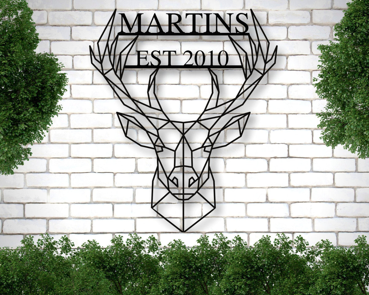 Deer Name Metal Sign Family Name Sign Valentines Day Sign Last Name Art Fathers Day Gift Deer Hunting Gift Wall Decor Antler Sign