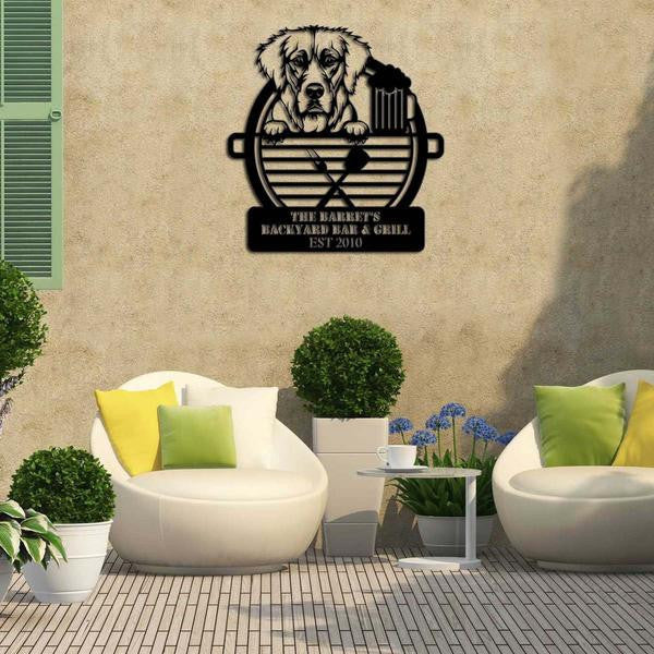 Dog Lovers Customized Name And Est Date Cut Metal Sign