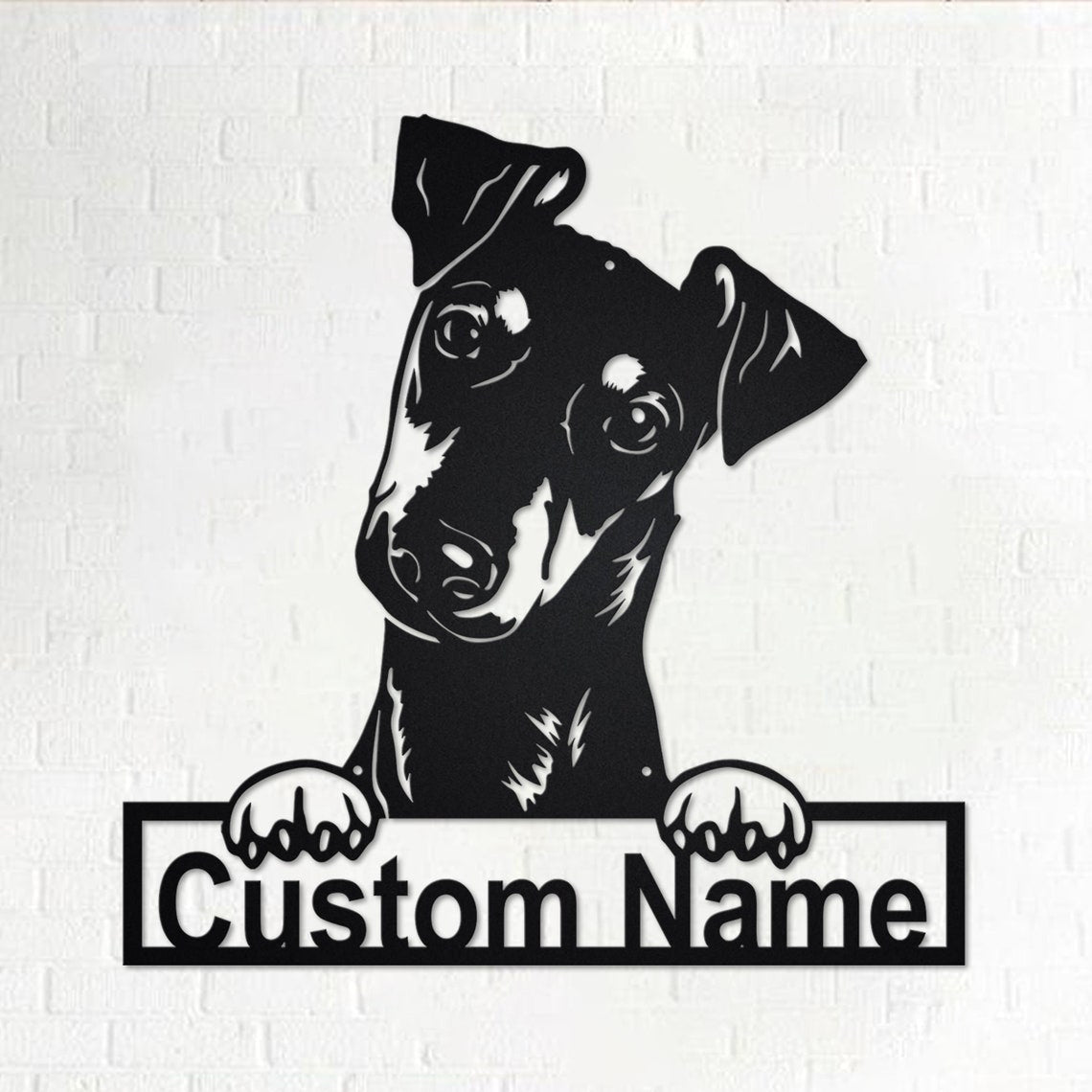 Personalized Custom Manchester Terrier Metal Sign for Dog Lover Custom Name