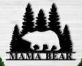 Personalized Bear Silhouette With Mountain Scene Metal Sign Custom Bear Sign Personalized Bear Sign Mama Bear Sign Custom Mama Bear
