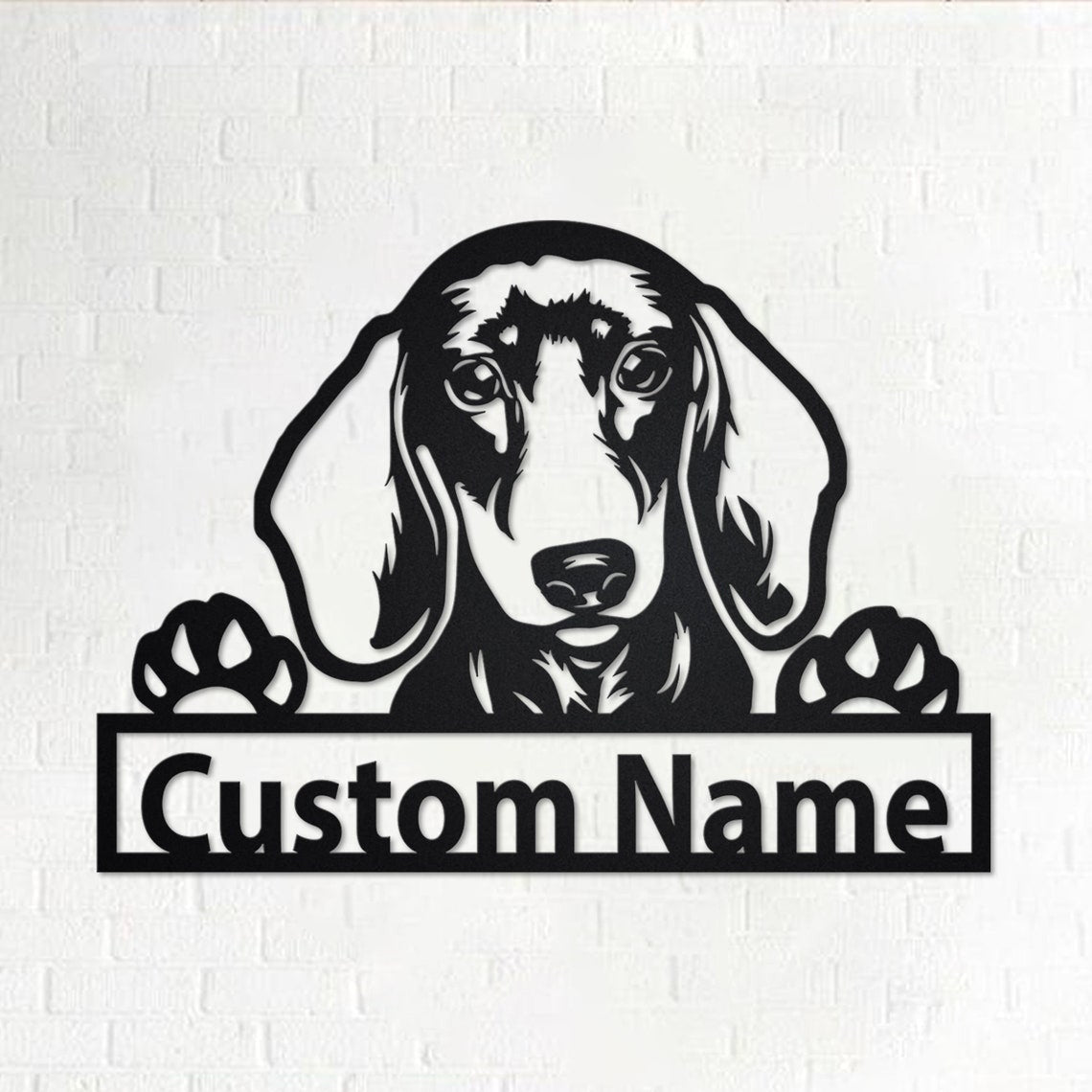 Personalized Custom Dachshund Metal Sign for Dog Lover Custom Name