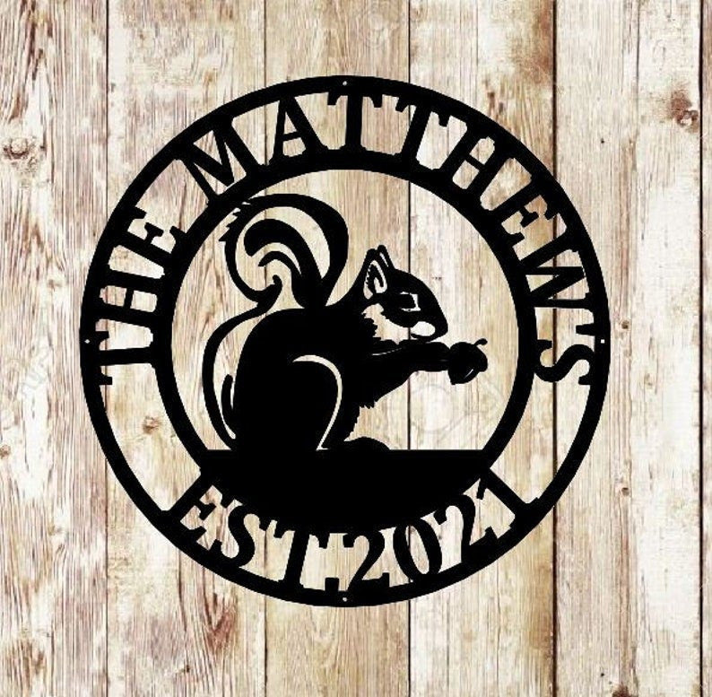 Squirrel Personalized Metal Sign Cabin Decor Camping Sign Campground Sign Camper Birthday Gift Squirrel Decor Custom Squirrel Sign