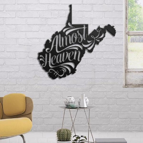 State Pride Almost Heaven Metal Sign Cut Metal Sign