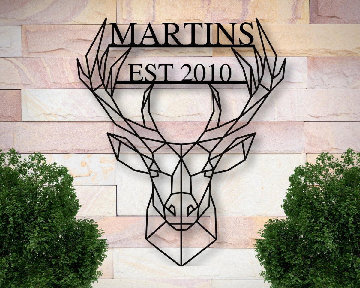 Personalized Deer Sign Established Last Name Family Sign Gift For Him Christmas Gift Metal Hunting Cabin Sign Deer Hunter Sign