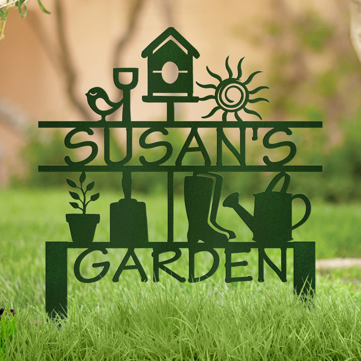 Garden Decoration Metal Sign With Stakes