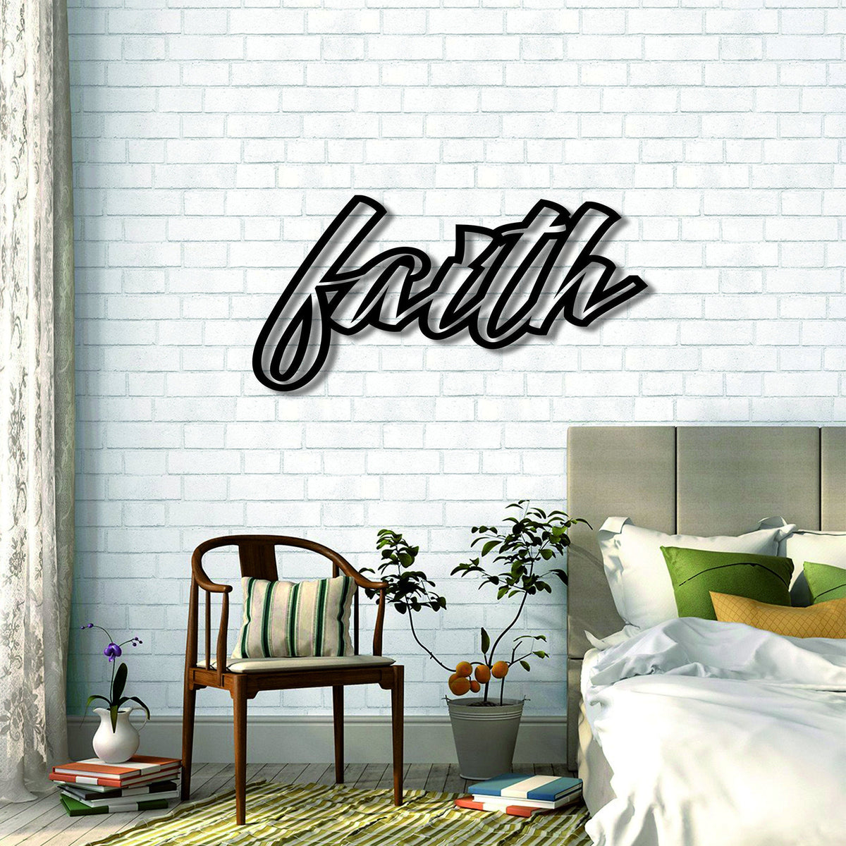 Faith Metal Sign Faith Sign Metal Words Metal Wall Decor Metal Signs Housewarming Gift