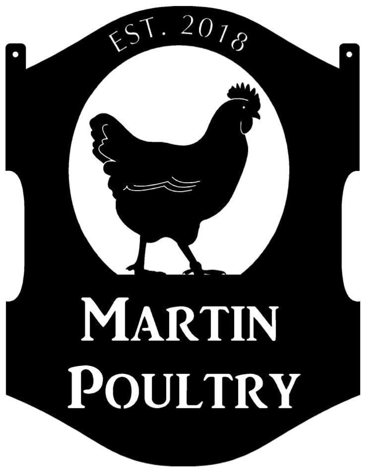 Metal Chicken Sign And Custom Name Metal House Sign