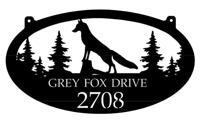 Metal Fox Evergreen Sign Metal House Sign