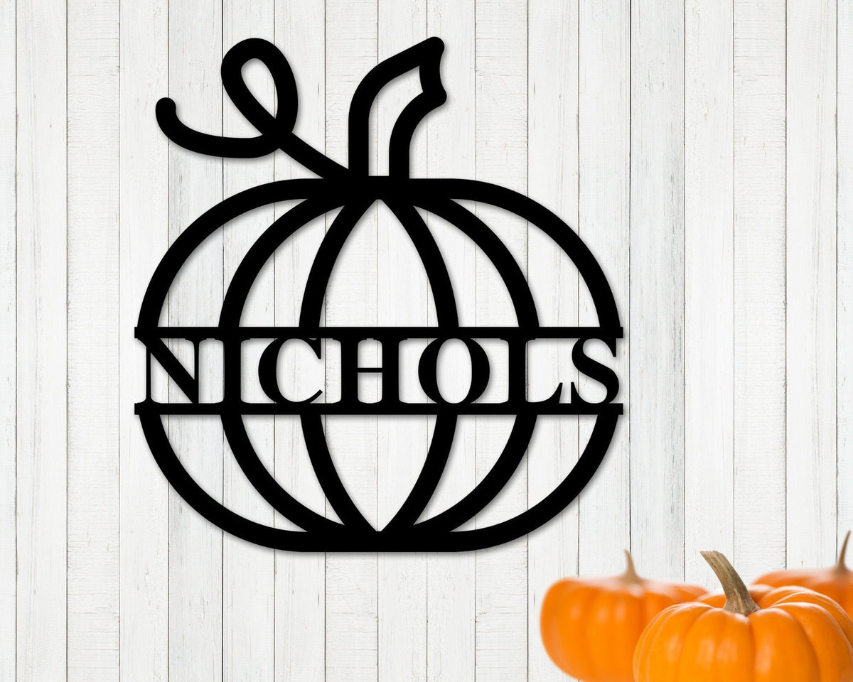 Halloween Decor Pumpkin Halloween Decor Halloween Pumpkin Sign Fall Decor Pumpkin Name Sign Pumpkin Name Sign Metal Pumpkin Name Sign