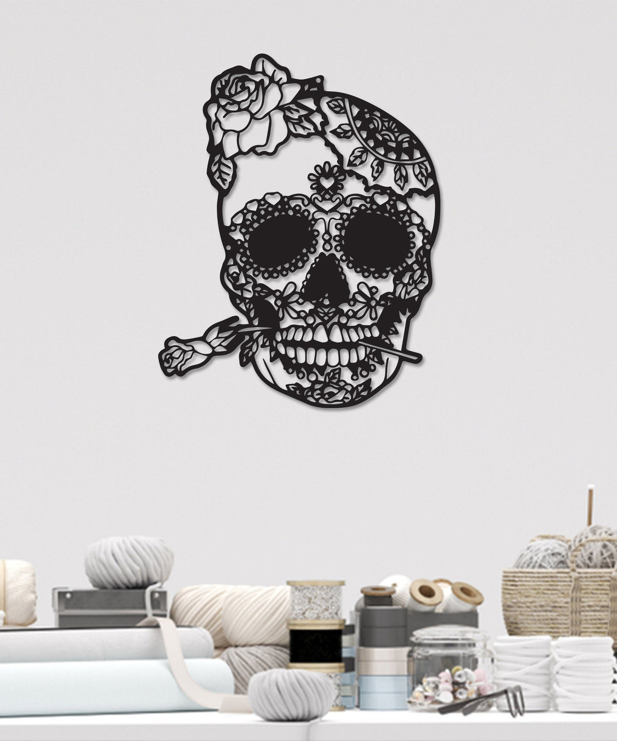 Floral Skull Sign For Home Skull Signs Mandala Skull Metal Sign Housewarming Gift House Decor Skull