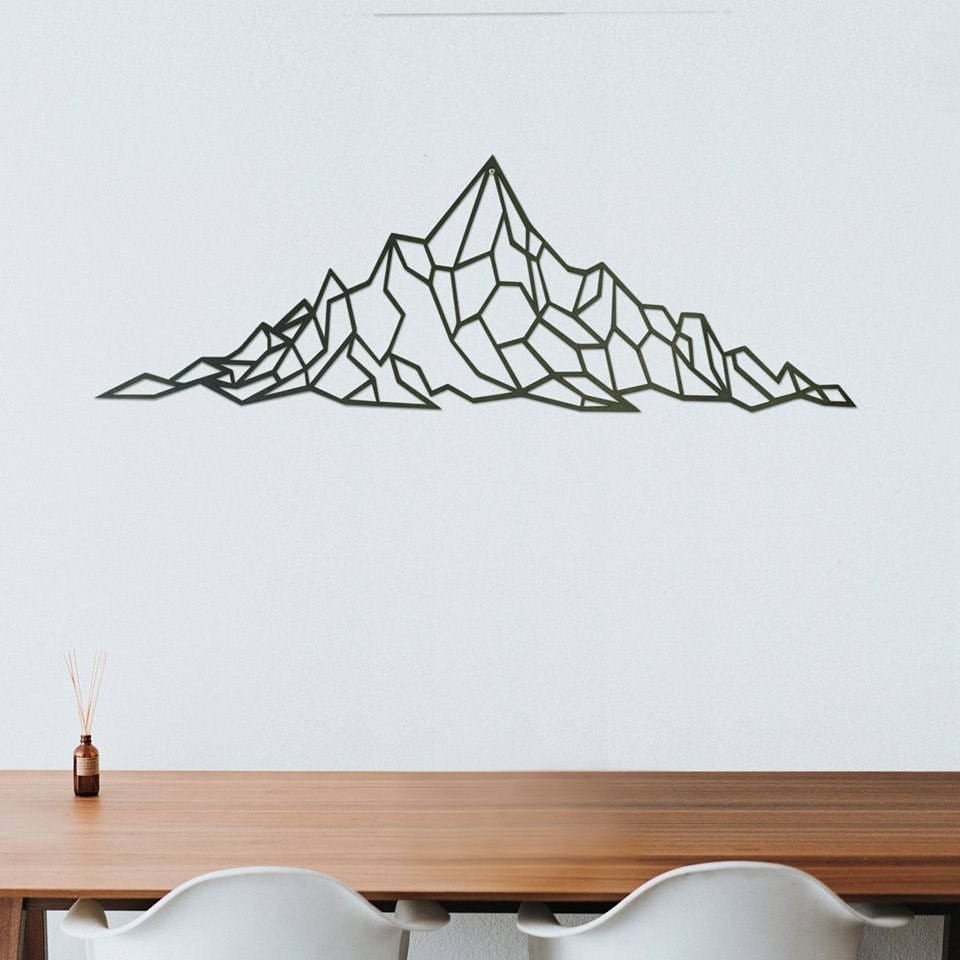Geometric Mountain Range Metal Art