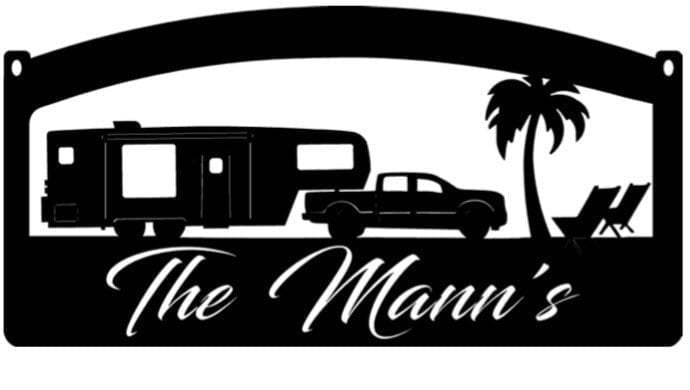 Metal Palm Tree Camper Sign For The Campground Metal House Sign