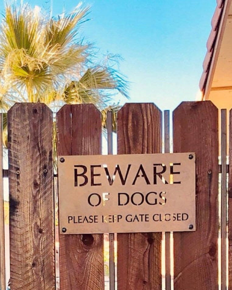 Metal Beware Of Dogs Keep Gate Closed Sign With Powder Coat Finish Metal House Sign