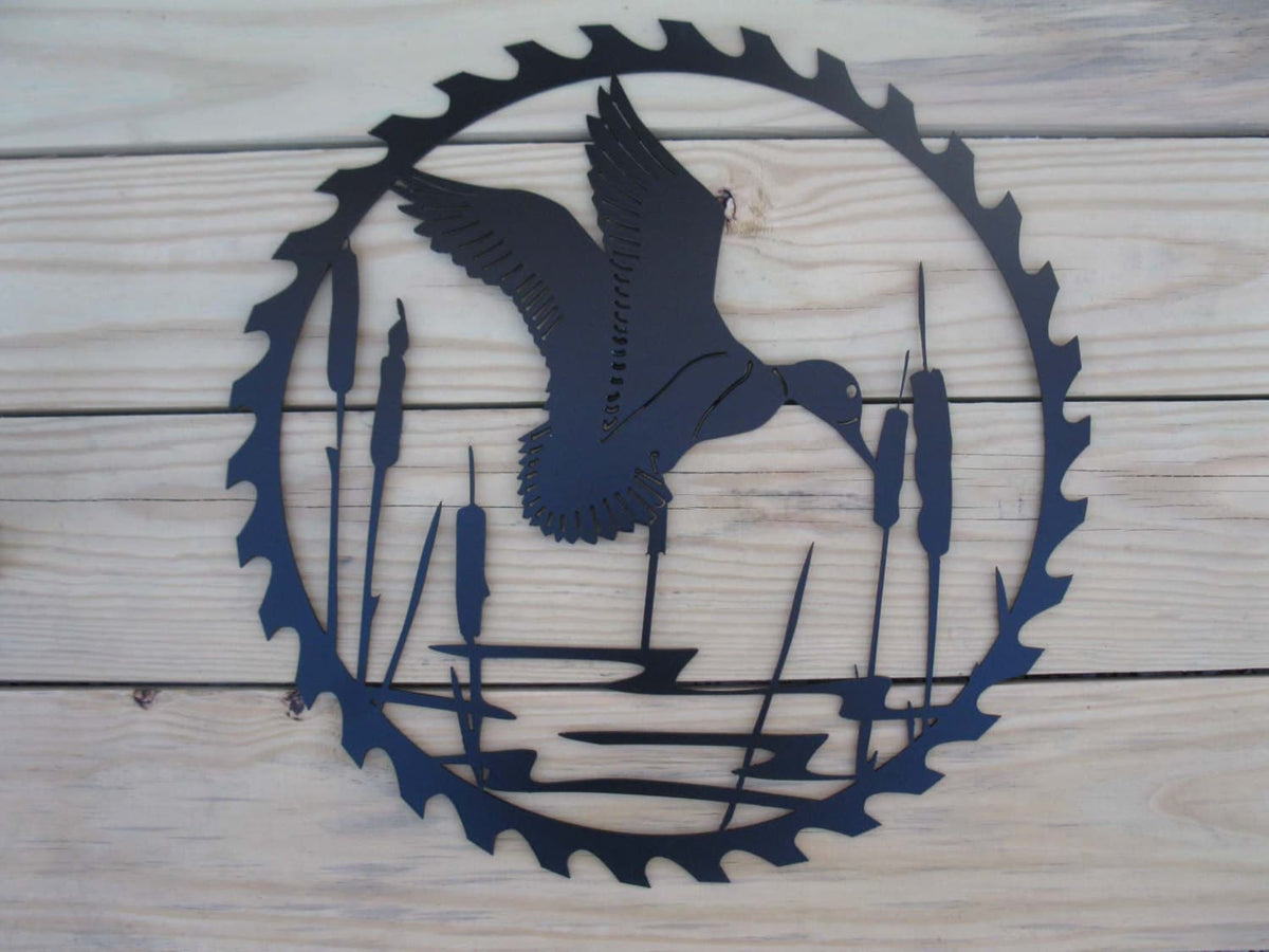 Duck Cattails Sawblade Metal Art Metal House Sign