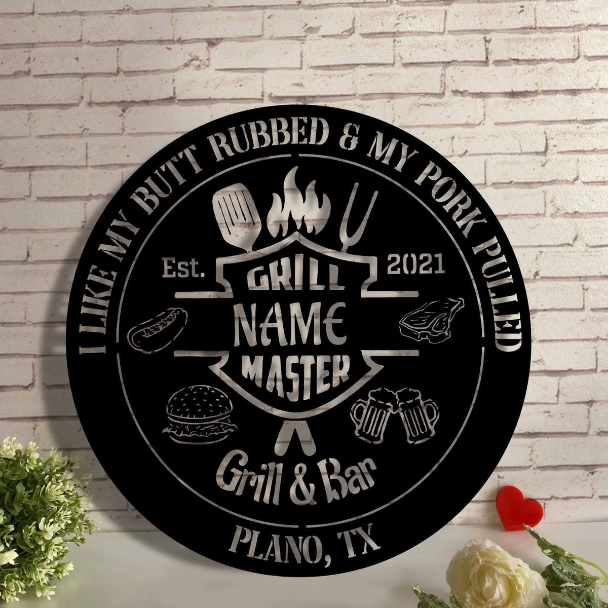 Bbq Bar Metal Sign Bar & Grill Sign Funny Bbq Bar Signs Dad's Bbq Signs Grill Master Patio Sign Outdoor Kitchen Sign