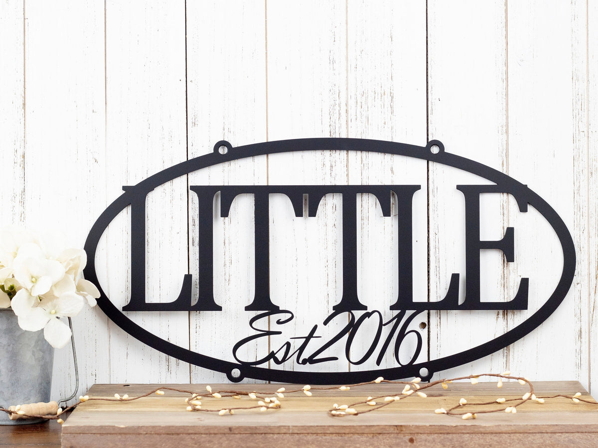 Family Established Metal Sign Custom Sign Family Last Name Sign Family Name Sign Established Sign