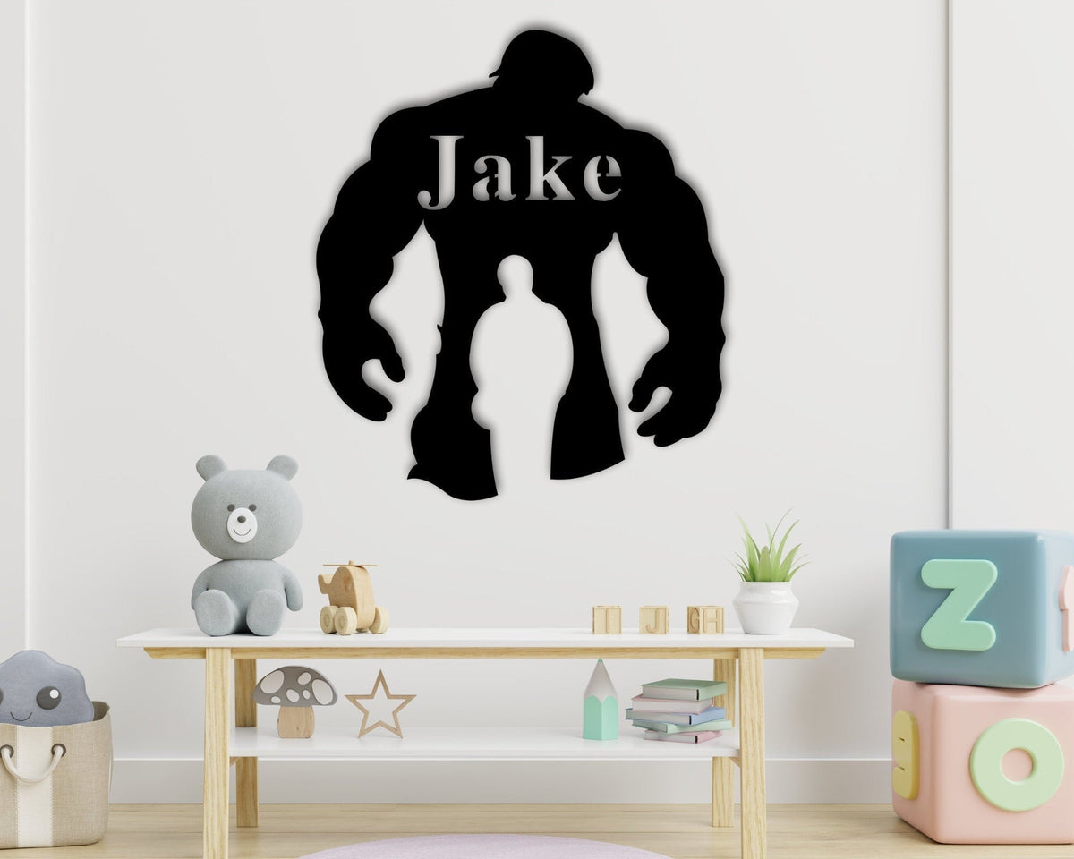 Superhero Hulk Metal Cheer Decor Hulk Hero Sign Hulk Name Sign Hulk Metal Art Custom Metal Custom Name Gifts For Boys