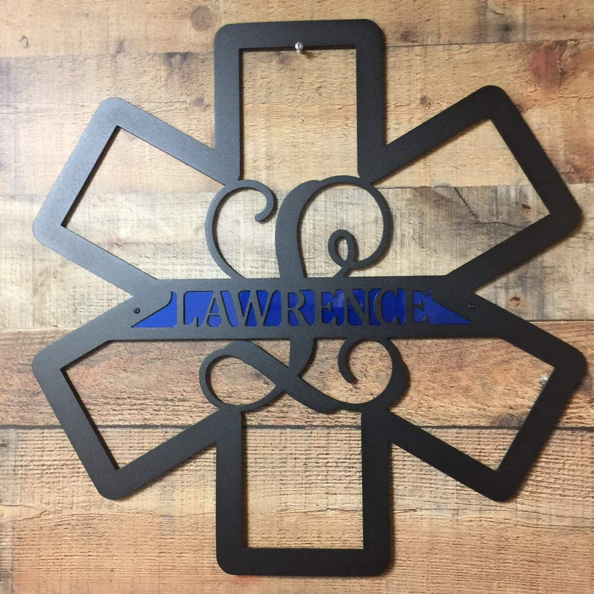 Ems Paramedic Star Of Life Door Wreath Cut Metal Sign Metal House Sign